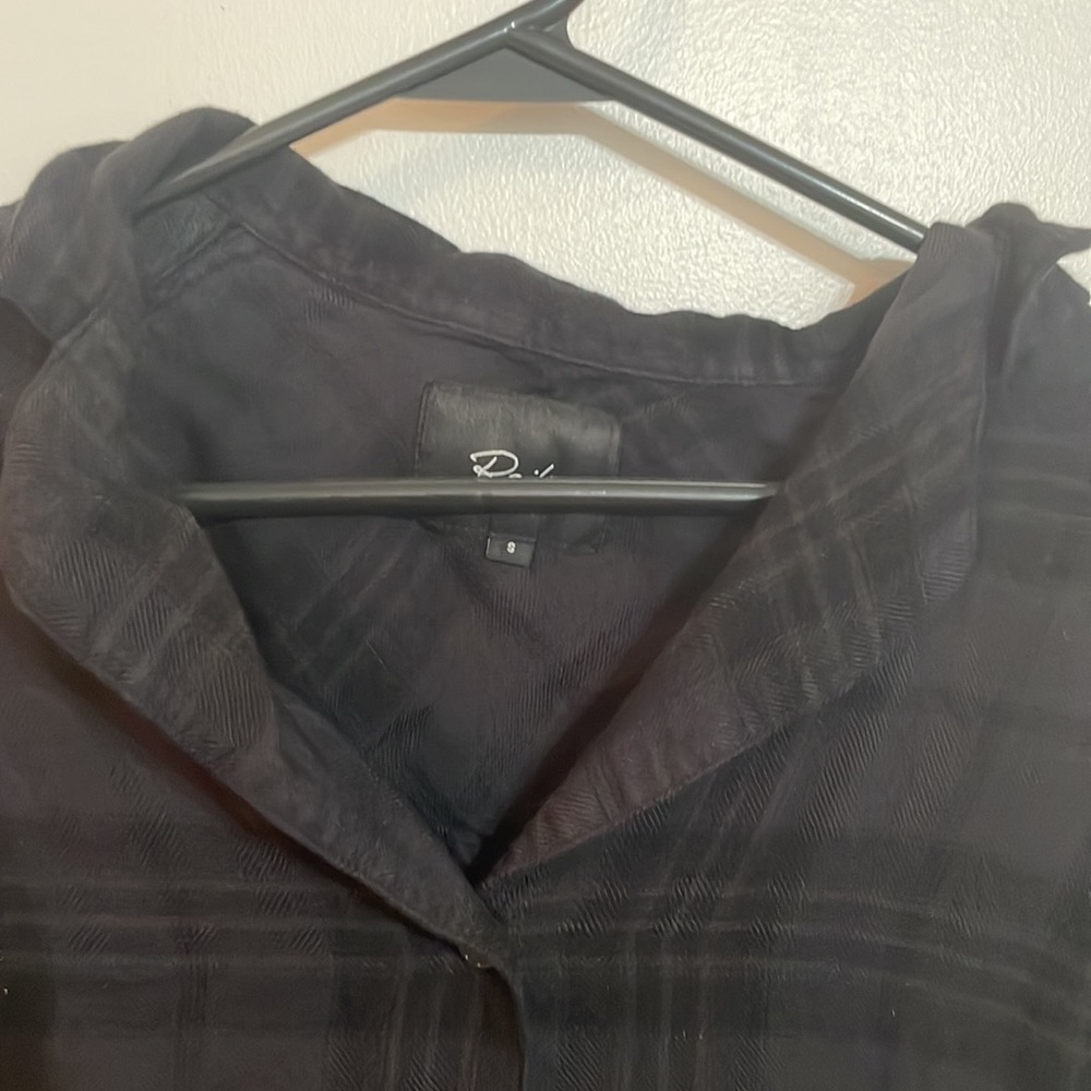 Rails Flannel Patterned Black Button Down - image 6